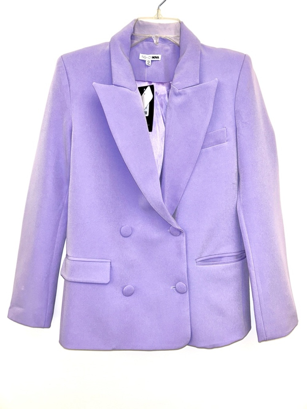 Fashion Nova Lavender Double-Breasted Tailored Blazer Jacket NWT XS